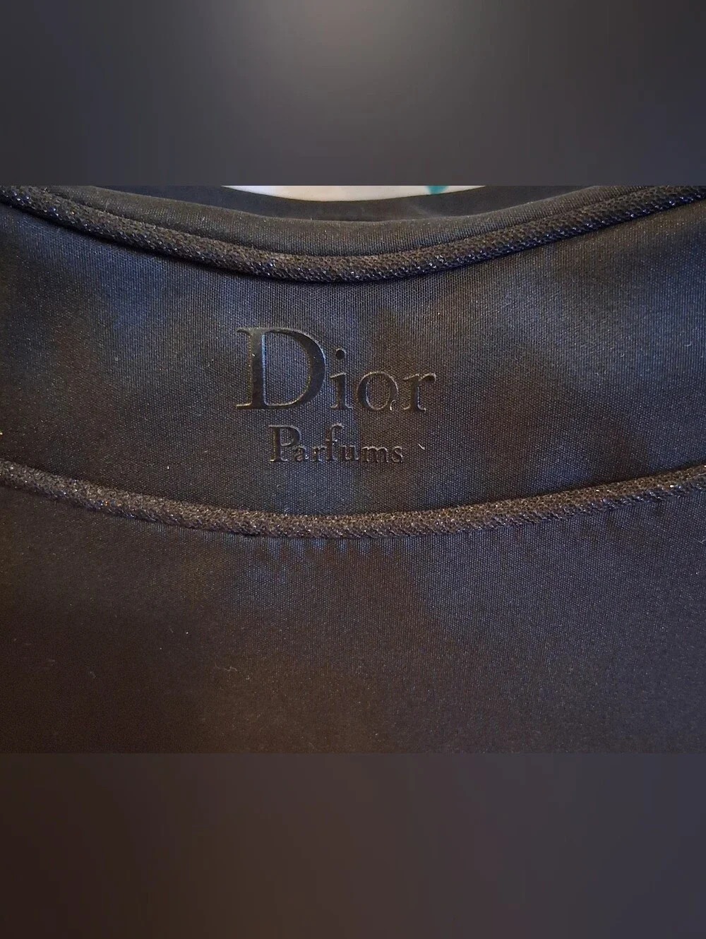 EUC Y2K Christian Dior Black Sparkle Cosmetic Makeup Beauty Travel Pouch Bag